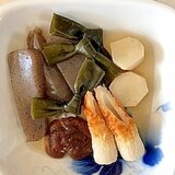 椎茸、こんにゃく、結びおでん昆布、菊芋の煮物